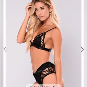 Fashion Nova good swim fishnet bikini.